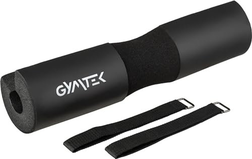 Gymtek Langhantel Polster, Barbell Pad, 45 cm x 8,5 cm, Hip Thrust Polster, Anti-Rutsch Nackenpolster Langhantel, Schaumstoffpolster Mit Zusätzlichen Sicherheitsgurten, Gym Zubehör
