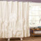 Lush Decor Serena Rüschen-Duschvorhang, 183 x 183 cm, elfenbeinfarben, schönes gerüschtes Blumendesign, luxuriöser Duschvorhang, Rüschen-Duschvorhang, Vintage-Glamour, Landhaus- und