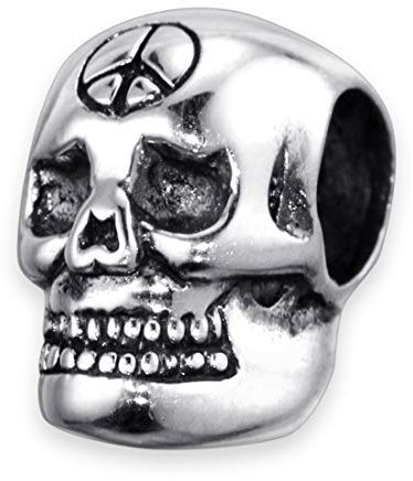 MATERIA Schmuck 925 Silber Beads Totenkopf Anhänger antik - Beads Skull Charms Element für European Beads Armband #1532