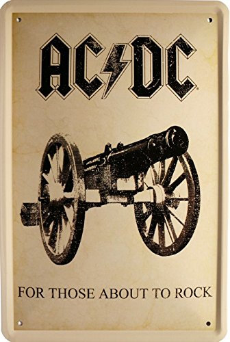 Blechschild AC-DC For those about to rock 20 x 30cm Reklame Retro Blech 1136