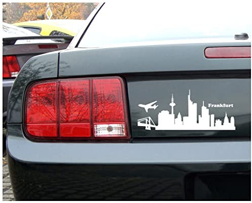 Skyline4u Aufkleber Frankfurt Skyline mehrere Größen 20 x 8,2cm schwarz