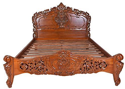 Französisches Ehebett Doppelbett Antikstil Bett Holzbett Mahagoni 160x200cm neu mar068 Palazzo Exklusiv