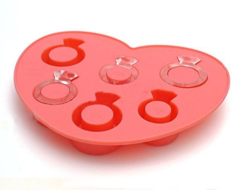 Clest F&H(R) Ice Cube Tray Diamond Love Ring Shape Freeze Maker Mould,Radom Color