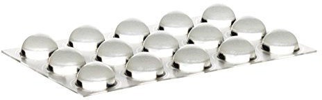 Home Xpert 15 Stück Schutzpuffer CLEAR Linse, Anschlagpuffer, Möbelpuffer, Anschlagdämpfer, transparent, selbstklebend, Ø 16,0 mm, Höhe: 7,9 mm