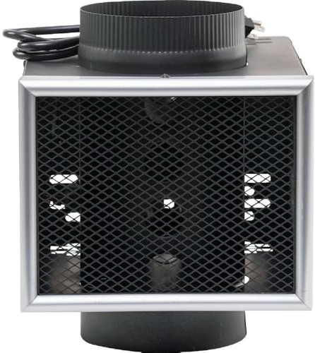 US Stove Vogelzang HR-6 Heat Reclaimer, Fully Automatic Quiet 130 CFM Blower, Fully Sealed from Flue Gasses, Compatible with all Wood or Coal Stoves, 6 Inch Diameter Flue Pipe