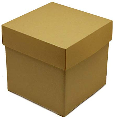 Luxurious Gift Box Cube for Birthdays, Christmas, Weddings or Corporate Gifts (Gold, 100 mm)