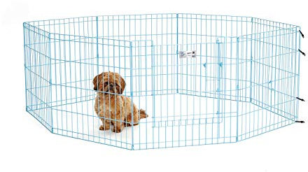MidWest Homes for Pets Recinto pieghevole per animali, in metallo con porta, 60,96 x 60,96 cm (La x A), blu, 524DRBL