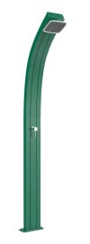 Douche solaire ARKEMA A100 / 6016 Spring Couleur Vert Turquoise RAL 6016 Douche extérieure en aluminium anticorrosion Forme courbée Chauffage à énergie solaire Avec Mitigeur Réservoir 30 litres Hauteur 224 cm