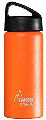 Laken Classic Botella Térmica Acero Inoxidable 18/8 y Doble Pared de Vacío, Unisex adulto, Naranja, 500 ml