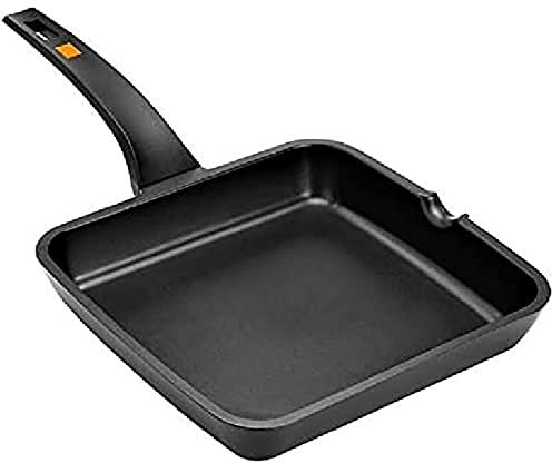 BRA Efficient Grill asador liso, 28 cm, aluminio fundido con antiadherente, apta para inducción, libre de PFOA