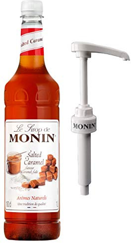 Monin Premium Coffee Syrup 1 Litre Salted Caramel & Pump
