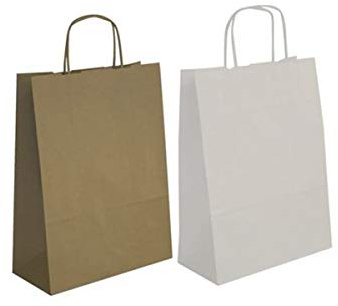 agipa 101853 Papiertragetasche - aus Kraftpapier, klein, weiß