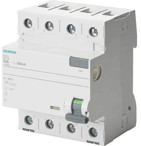 Siemens - FI-Schutzschalter 4-Polig Typ F Kurzzeitverzögert 63 A