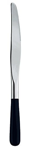 Alessi Lcd02/6 40 Couteau à dessert en Acier Inoxydable 18/10 Brillant, Manche en Pom, Noir, Set de 6 Pièces