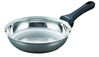 Kelomat, 1814-351, Bratpfanne GRILLMEISTER, rund, Durchmesser 24 cm, Edelstahl, Deckel optional