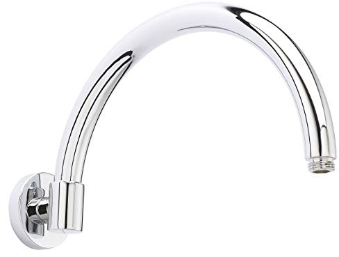 Nuie ARM06 ǀ Traditional Bathroom Curved Wall Mounted Shower Arm, 160mm x 320mm, Chrome
