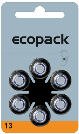 6 Varta ecopack 13 im Blister Hörgeräte Hörgerätebatterien batterien PR48 1.4V