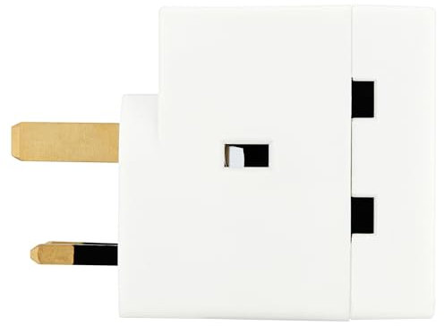 Status 3 Way Multi Plug Adaptor, UK Type G Plug, 3 Socket Extension Adaptor for Home or Office, White, Pack of 1 (3WABULK8)