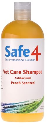 Safe4 Vet Care Animal Shampoo (Peach) 500ml – Antimicrobial & Antifungal | Professional **pH Neutral**, High-Gloss Shine & Gentle Cleansing