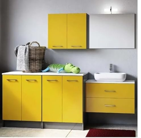 Bagno Italia Arredo Bagno con mobile porta lavatrice e asciugatrice coprilavatrice 1 cassetto 25 colori top in marmo specchio e applique I