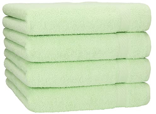Betz 4 Stück Duschtücher Set Palermo Größe 70x140 cm 100% Baumwolle Badetuch Duschhandtuch Sporthandtuch grün