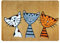 deco-mat Fußmatte Katze 60 x 90 cm Beige - Fussmatte mit Katzen - rutschfest & waschbar - Schmutzfangmatte für Innen und Außen mit lustigem Motiv
