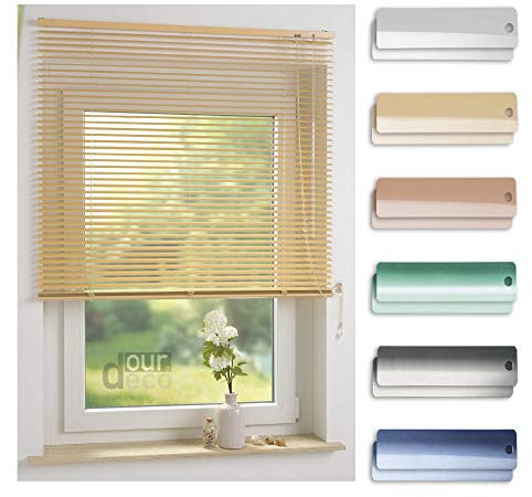 ourdeco® Aluminium-Jalousie / 200 x 160 Beige (Breite x Höhe) / Montage an Wand oder Decke, Premium Alu-Jalousie