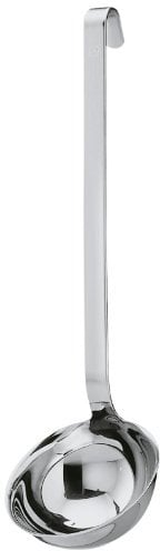 RÖSLE Louche - Ustensile de Cuisine Inox de Qualité Supérieure pour Soupes, Potages & Sauces - Dotée d'un Manche à Crochet - Acier Inoxydable 18/10 - Passe au Lave-Vaisselle - 8 cm