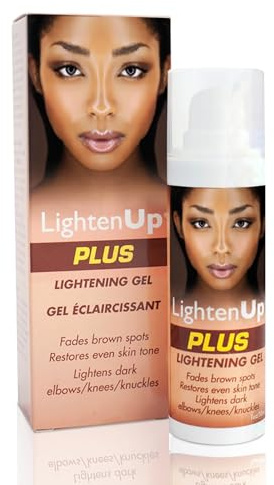 LightenUp Plus Hautaufhellungsgel | 1 fl oz / 30 ml | Verhindern Sie das Auftreten von dunklen Flecken an Ellenbogen, Achselhöhlen, Gesicht, Körper und Händen | mit Kokosnussöl und Alpha-Arbutin