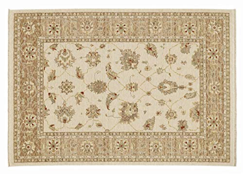 Mein Teppichmarkt Teppichträume werden wahr! CASPARA LIAN Ziegler klassischer Orientteppich Wolle in Creme-Tobacco, Größe: 170x240 cm