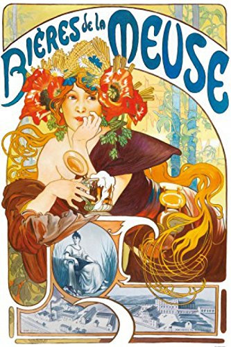 1art1 Alphonse Mucha Biere Von Der Maas, 1897 Selbstklebende Fototapete Poster-Tapete 180x120 cm