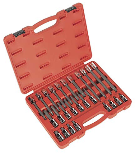 Sealey Ak2195 Spline Socket Bit Set 26Pc 1/2Sq Drive