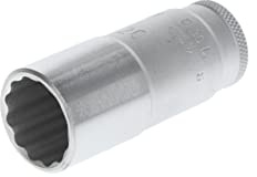 GEDORE Steckschlüsseleinsatz lang, Nuss, 3/8'' 10 mm Antrieb, 12-kant, 20 mm Weite, D 30 L 20, Stahl verchromt