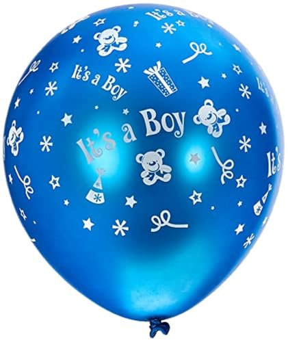 Amscan INT995697 - Latexballons Globaldruck It's a Boy, 6 Stück, circa 28 cm, Geburt, Geschenk, Dekoration, Luftballon, Blau