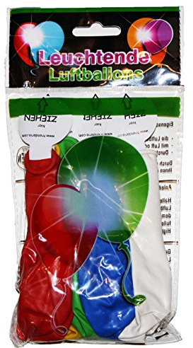 Trendario 15 LED leuchtende Luftballons - freie Farbwahl - schöne Ballons für die Party, Geburtstag, Hochzeit, Festival (Mehrfarbig Leuchtend)