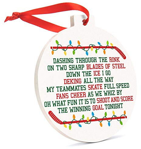 Spieler Jingle All The Way Ornament | Hockey Porzellan Ornaments von Chalktalk Sports | mehrere Farben