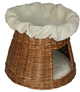 animal-design: Katzen-Haus Katzen-Höhle Katzen-Turm Katzen-Bett Katzen-Korb weiche Plüsch-Einlage waschbar Ø ca. 50 cm, Höhe: ca. 50 cm