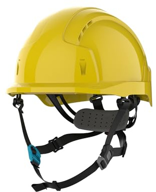 JSP EVOLITE Skyworker Schutz- und Kletterhelm, Ultraleicht, Gelb | JSPs leichtester Schutz- und Kletterhelm mit 6-Punkt-Textilaufhängung und Drehverschluss für optimale Passform. EN 12492