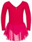 tanzmuster ® Ballettkleid Mädchen Langarm - Anna - aus weichem Baumwollstoff mit Glitzersteinen und Chiffon Röckchen fürs Kinder Ballett Ballettbodyin pink, Größe:128/134