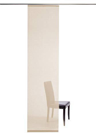 Homing halbtransparenter Flächenvorhang Uni Schiebegardine (1 Stück), Creme, Wohnzimmer Schlafzimmer Kinderzimmer 245 x 60 cm