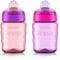 AVENT Philips My Easy Sippy Cup with Soft Spout and Spill-Proof Design, Pink/Purple, 9oz, SCF553/23 (Pack of 2)