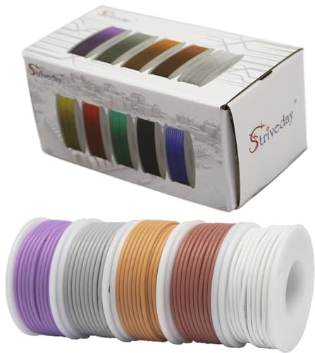 StrivedayFlexible Silicone Wire Cable - 20AWG, 20 Gauge, Stranded Electric Wire, 300V, DIY Box-2