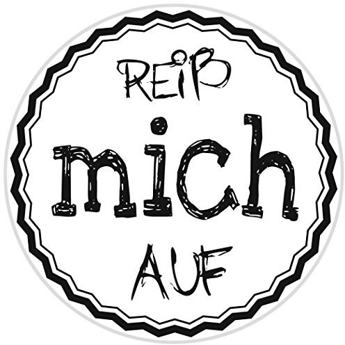 Knorr Prandell 211803005 Stempel aus Holz, rund Motivgröße circa Durchmesser 3,2 cm, Motiv Reiß mich auf