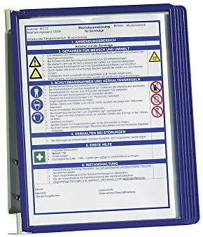 DURABLE | Wandhalter-Komplett-Set | 5 Klarsichttafeln DIN A4 | VE 2 Stk | Rahmen blau