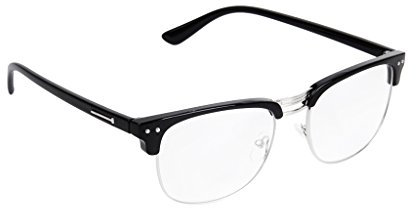Generic STK0113008597 Brille, Unisex, Halbrand, Retro-Design, Schwarz
