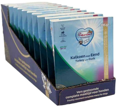 RENSKE - FRISCHES FLEISCHFUTTER FÜR HUNDE MIT TRUTHAHN & ENTE - 10 x 395 g