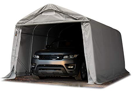 TOOLPORT Tente-Garage carport 3,3 x 4,8 m d'élevage abri agricole Tente de Stockage bâche PVC 800 N Armature Solide Gris