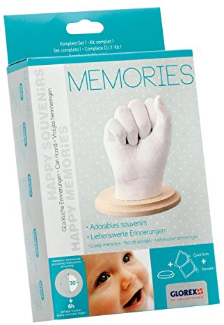 Glorex 6 2704 010 – formgivning presentset minnen, komplett set för att skapa hand- och fotavtryck, som en påminnelse och gåva