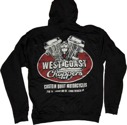 West Coast Choppers, WCC, Hoodie, Panhead Zip, Black, Size M, black, M