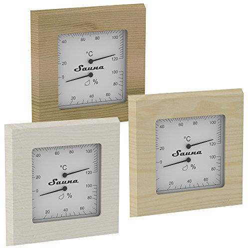 Sauna Hygro- Thermometer im Quadrat Espe